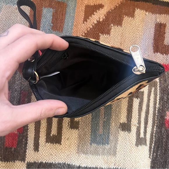 π·οΈππ totw β’ leopard print black leather calf skin wristlet - Picture 7 of 9